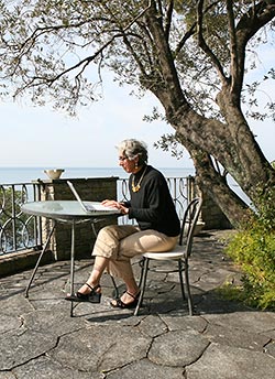 Working from terrace with a sea view